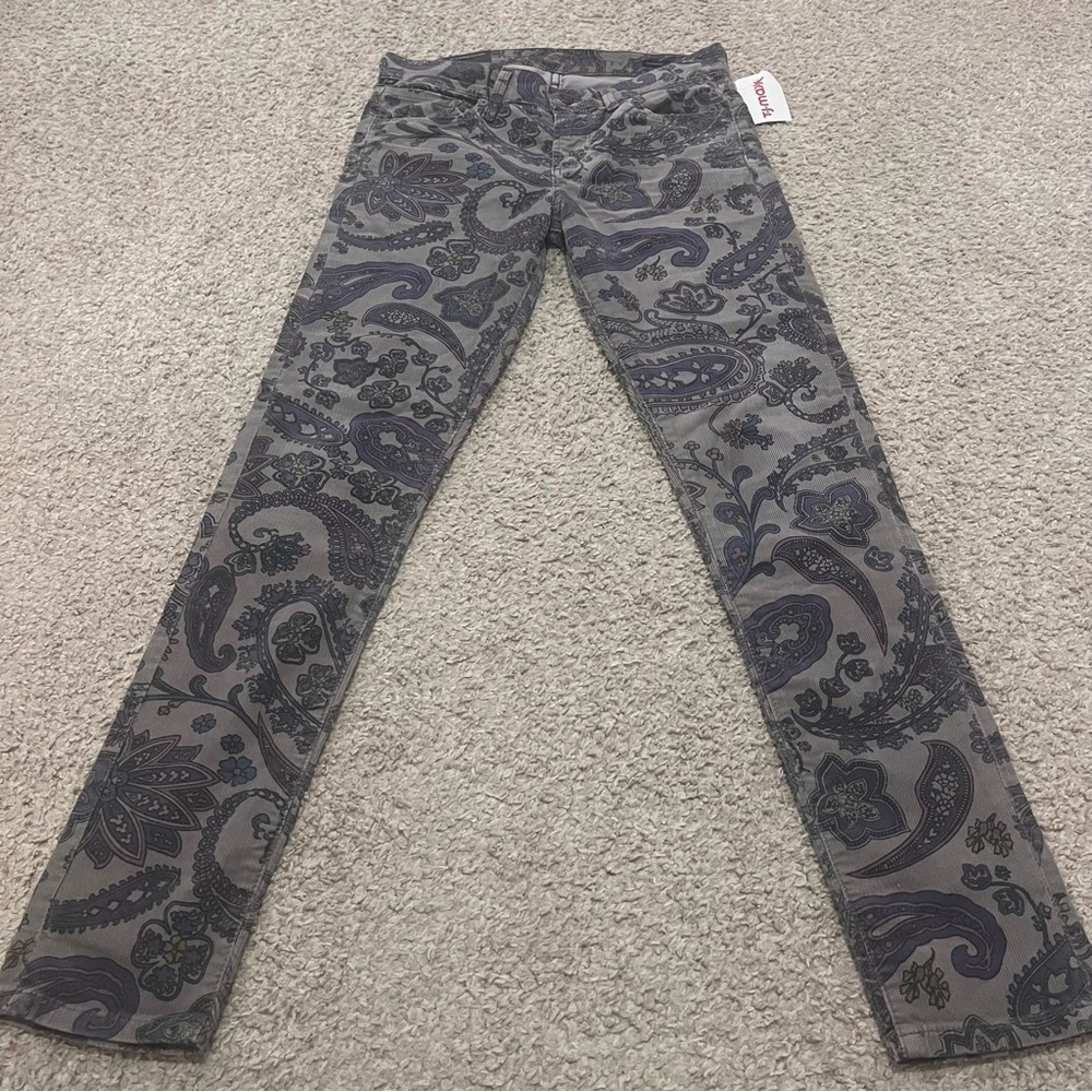 Citizens of Humanity - Thompson Rise Skinny Paisley Patterned Gray Jeans 29